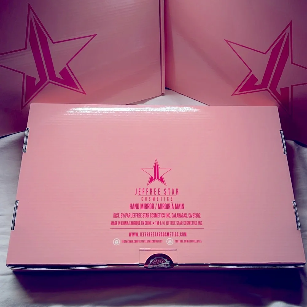 Jeffree Star Metallic Pink “Approved” stamp mirror